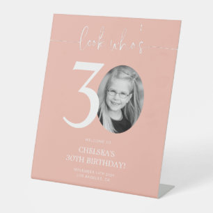 Pink 30th Birthday Welcome Sign Look Who's 30