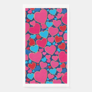 PInk 3d hearts Napkin