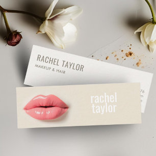 Pink 3D Lips Modern Professional  Mini Business Card