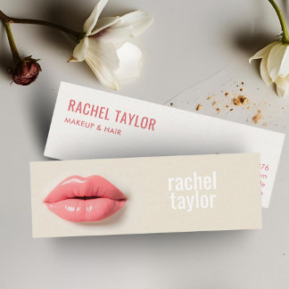 Pink 3D Lips Modern Professional  Mini Business Card