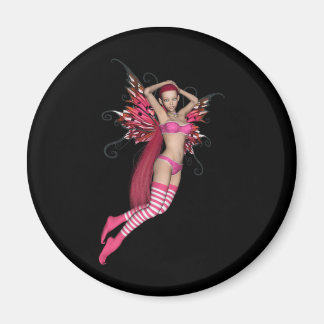 Pink 3D Pixie - Fairy Graphic 2 Magnet