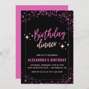 Pink 40th birthday invitations Birthday dinner 