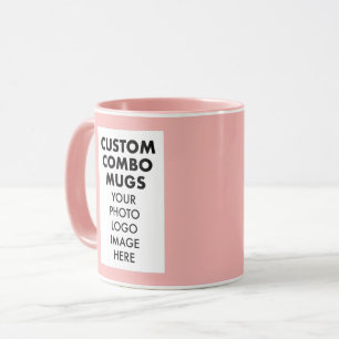 Pink 4:6 Portrait Frame 2 x Photo Custom Combo Mug
