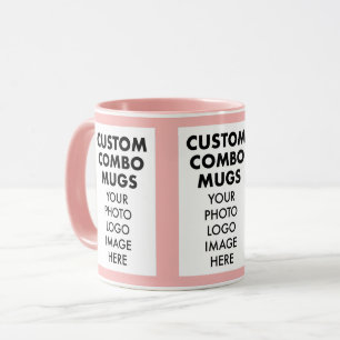 Pink 4:6 Portrait Frame 3 x Photo Custom Combo Mug
