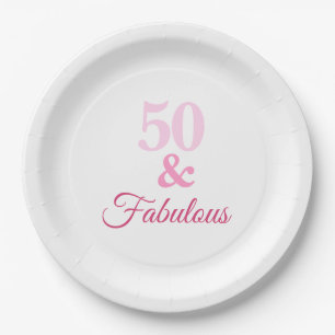 Pink 50 and Fabulous Paper Plate
