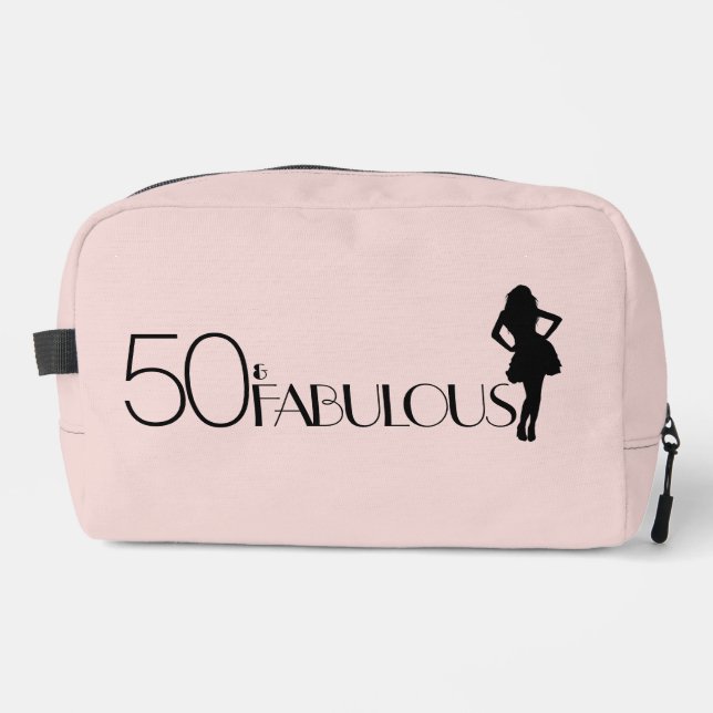 Pink 50 & FABULOUS THAT'S ME! Modern Toiletry Bag (Front)