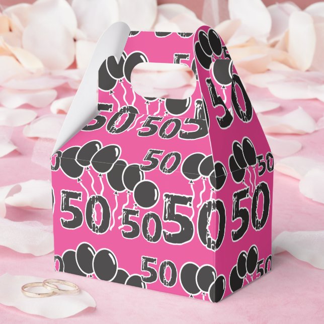 PINK 50th Birthday Party Favour Box (Wedding)