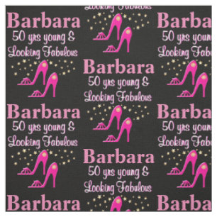 PINK 50TH BIRTHDAY PERSONALIZED SHOE FABRIC