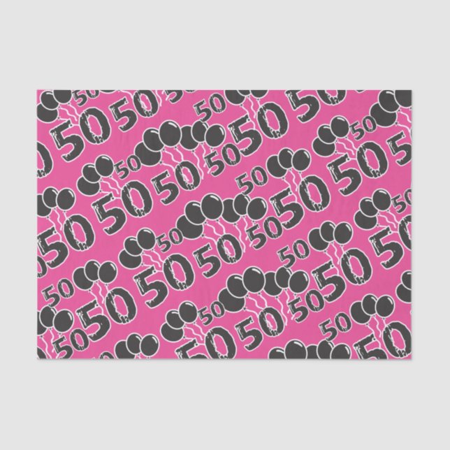 PINK 50th Birthday Tissue Paper (Front)