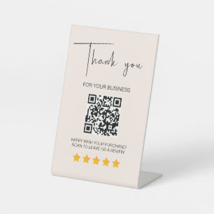 Pink 5 Star Review Business Reviews QR Code Pedestal Sign