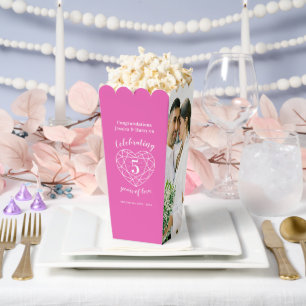 Pink 5th wedding anniversary Tourmaline two photos Favour Box