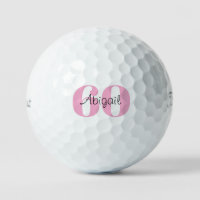 Pink 60th Birthday Script Name Titleist Pro V1