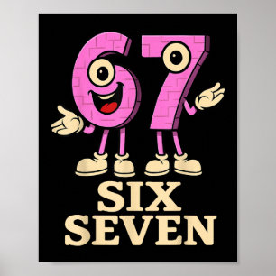 Pink 67 Six Seven 6-7 - Funny Italian Brainrot Kid Poster