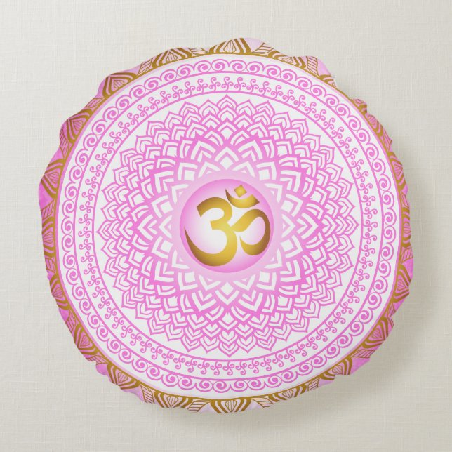 Pink 7th Chakra, Sahasrana Pink Pillow (Back)