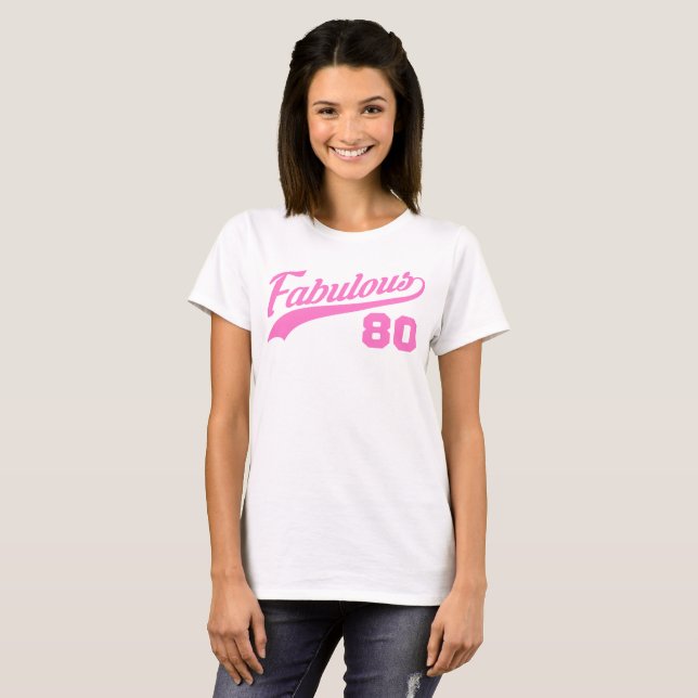 Pink 80th Birthday T-Shirt (Front Full)