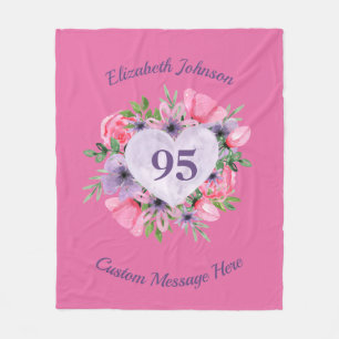 Pink 95th Birthday Blanket for Women