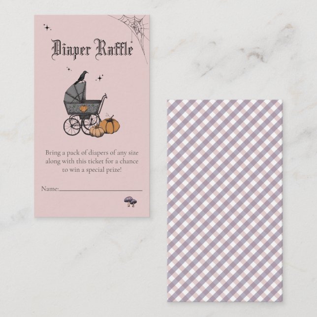 Pink A Baby is Brewing Diaper Raffle Baby Shower Enclosure Card (Front/Back)