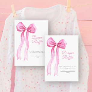 Pink a bow diaper raffle enclosure card