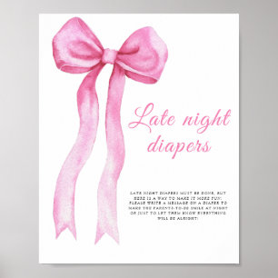 Pink a bow - Late night diapers game Poster