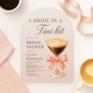 Pink A Bride in a Tini Bit Coquette Bridal Shower Invitation