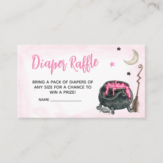 Pink A Little Boo Baby Shower Diaper Raffle Enclosure Card (Front)