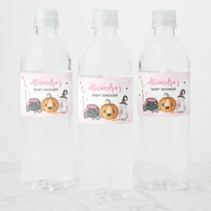 Pink A Little Boo Baby Shower Water Bottle Label