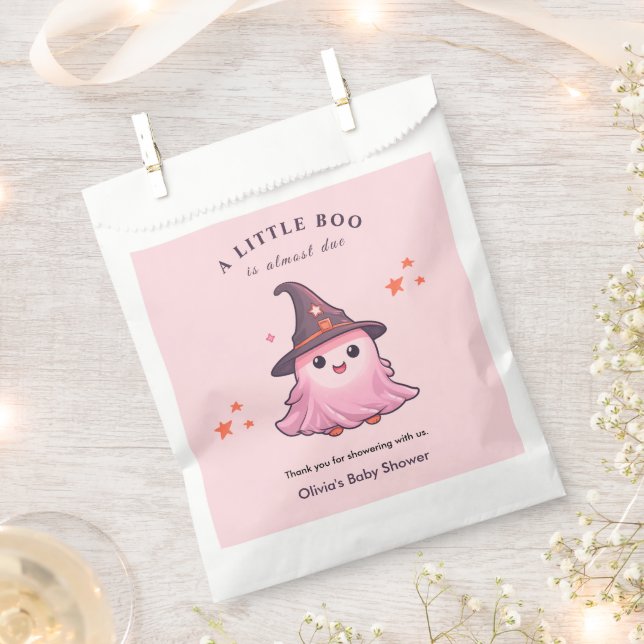 Pink A Little Boo Halloween Baby Shower  Favour Bags (Clipped)
