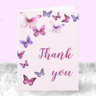 Pink A Little Butterfly Blank Inside Invitation