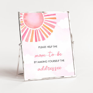 Pink A Little Ray of Sunshine Envelope Station Poster