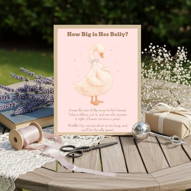 Pink A Silly Goose How Big Is Her Belly  Invitation (Pink A Silly Goose How Big Is Her Belly )