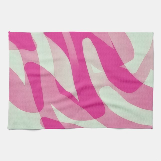 Pink Abstract Artsy Kitchen Towel (Horizontal)