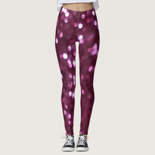 Pink abstract, bokeh defocused lights. leggings