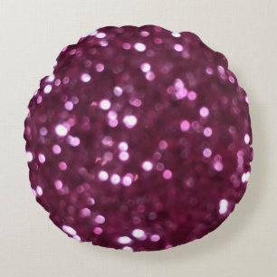 Pink abstract, bokeh defocused lights. round cushion