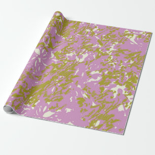 Pink Abstract Botanical Design Wrapping Paper
