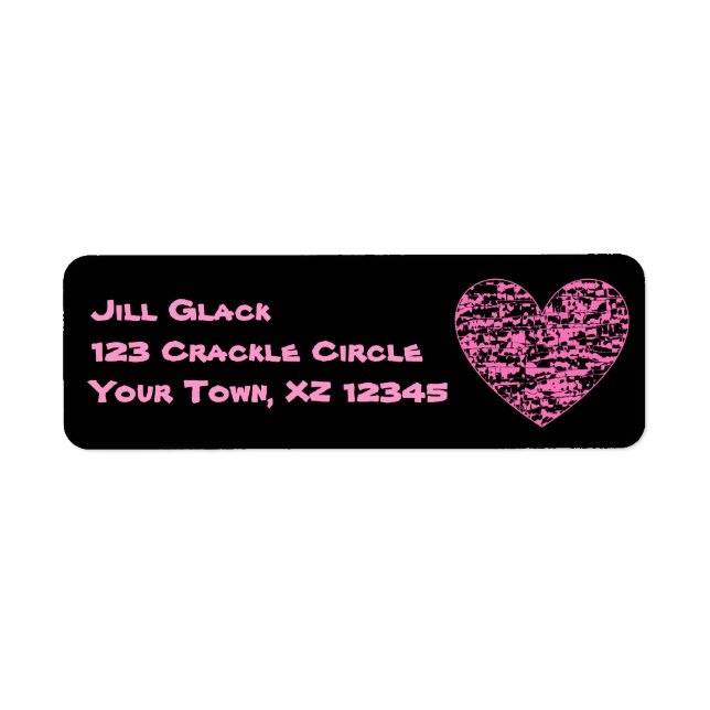 Pink Abstract Crackle Heart (Front)