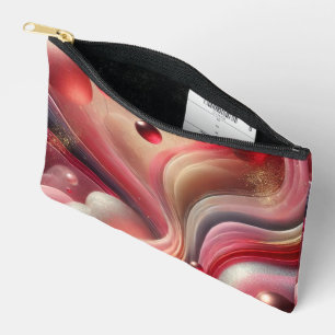 Pink Abstract Design Zippered Pouch