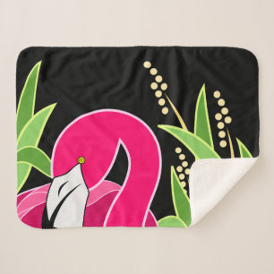 Pink Abstract Flamingo Serpa Blankets