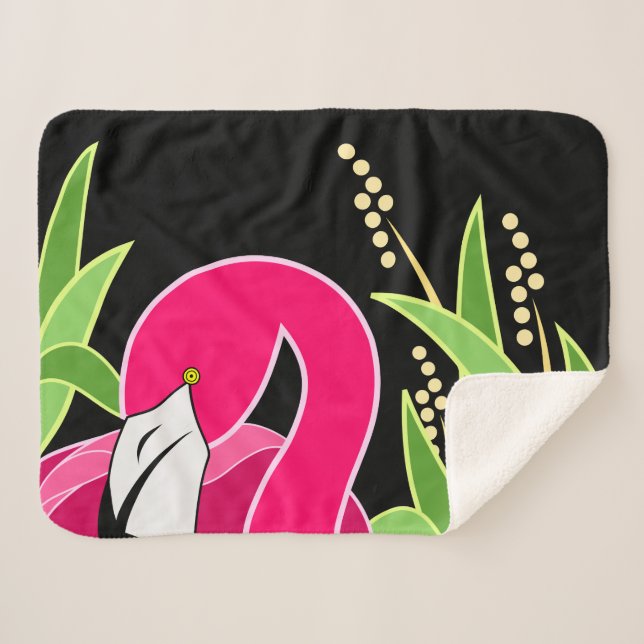 Pink Abstract Flamingo Serpa Blankets (Front (Horizontal))