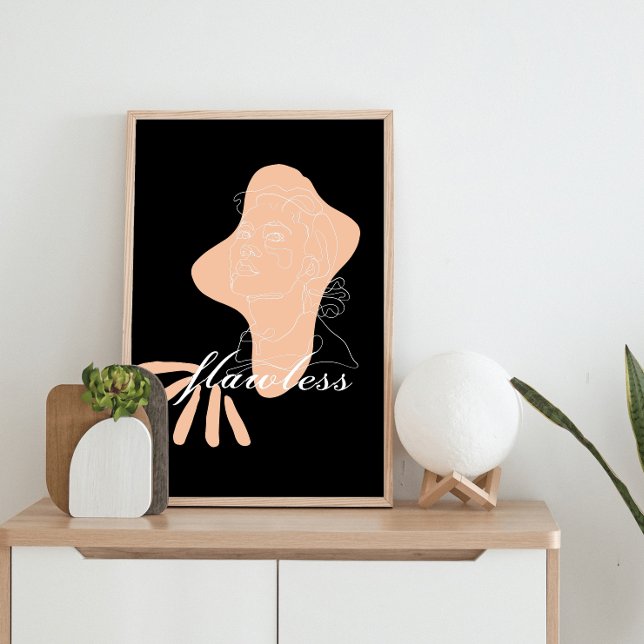 Pink abstract Flawless Woman face lineart drawing Poster (Creator Uploaded)