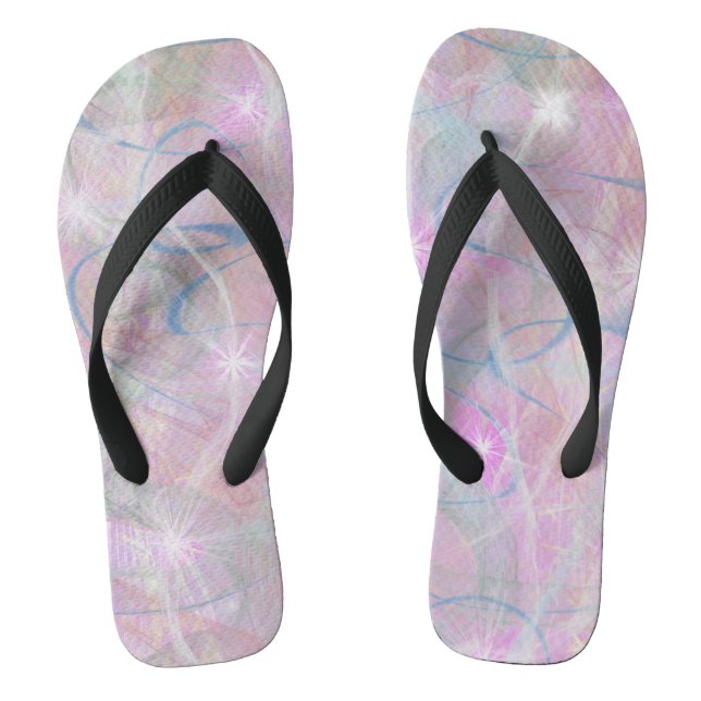 Pink Abstract Flip Flops (Footbed)
