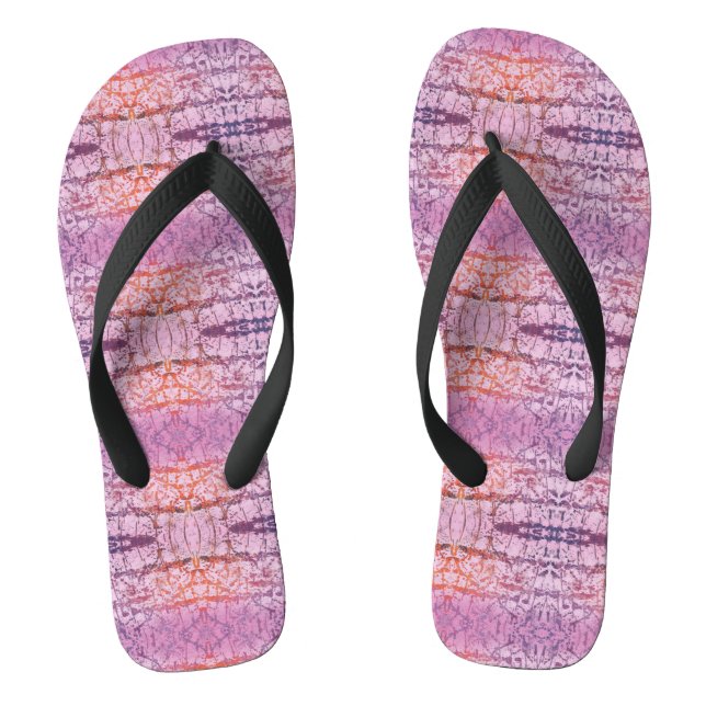 Pink Abstract Flip Flops (Footbed)