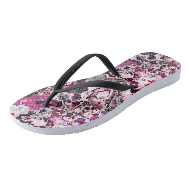 pink Abstract Flip Flops (Angled)