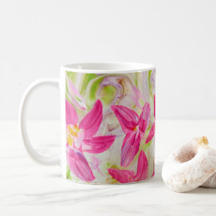 Pink Abstract Floral Coffee Mug