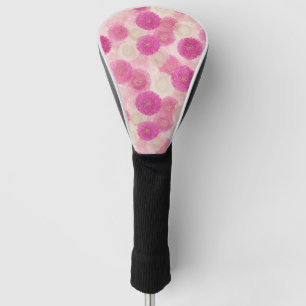Pink Abstract Floral Lace Circle Pattern Golf Head Cover
