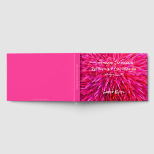 Pink Abstract Floral Retirement Party Memory Guest Book