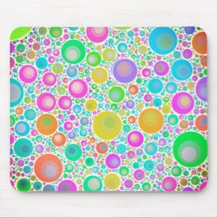 Pink Abstract Flower Garden Mouse Mat