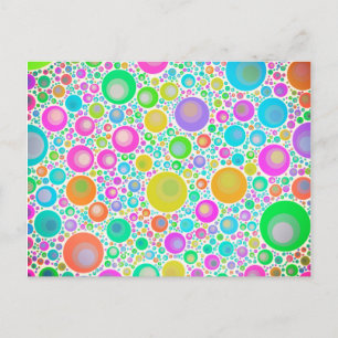 Pink Abstract Flower Garden Postcard