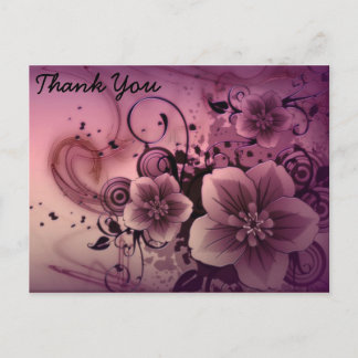 Pink Abstract Flowers Postcard
