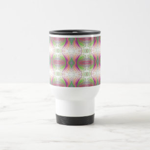 Pink Abstract Fractal Pattern Travel Mug