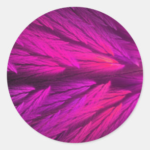 Pink Abstract Fractal Round Sticker